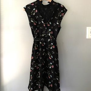 Black floral maternity Asos skater dress.