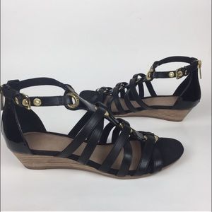Sperry Top-Sider Black Wedge Sandal size 6.5