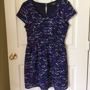 Fit and Flare Purple and Blue dress