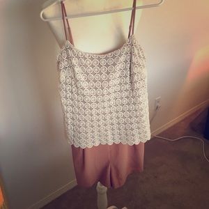 Beautiful SzS Lace Dusky Rose Romper with Peekaboo