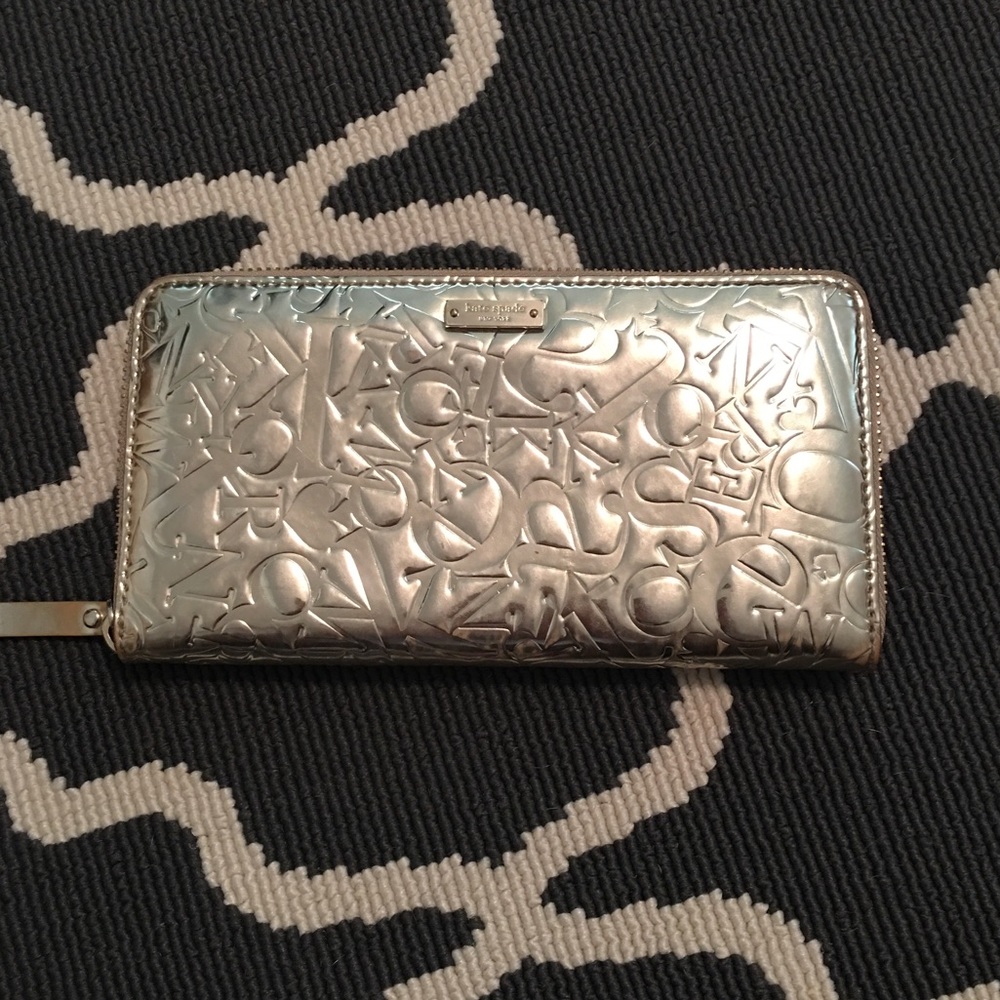 Kate Spade Gold Alphabet Zip Wallet