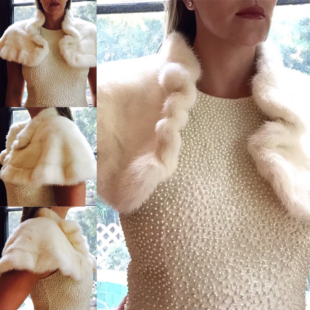 🔔VALENTINO🔔 Mink Shrug. M. Authentic - Picture 2 of 7