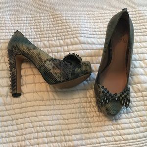Green studded shoes