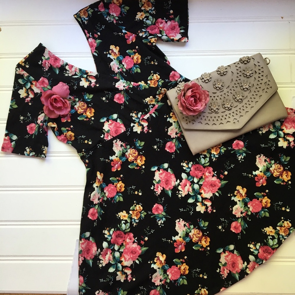 Plus size photo wrap dress