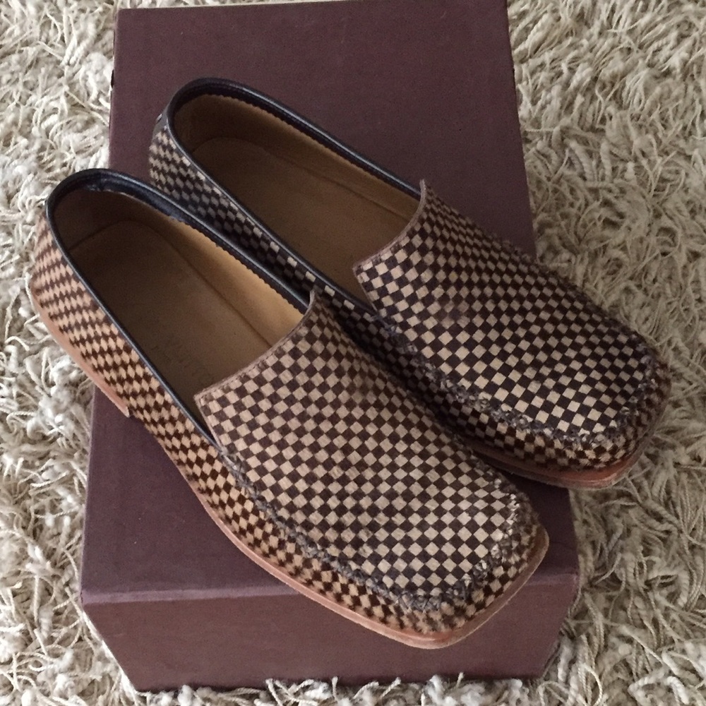 Louis Vuitton men's pony checker loafers