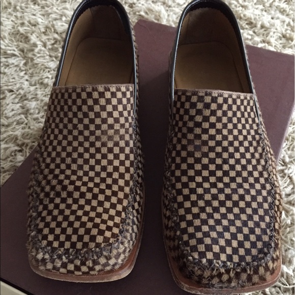 Louis Vuitton men\'s pony checker loafers main image 6