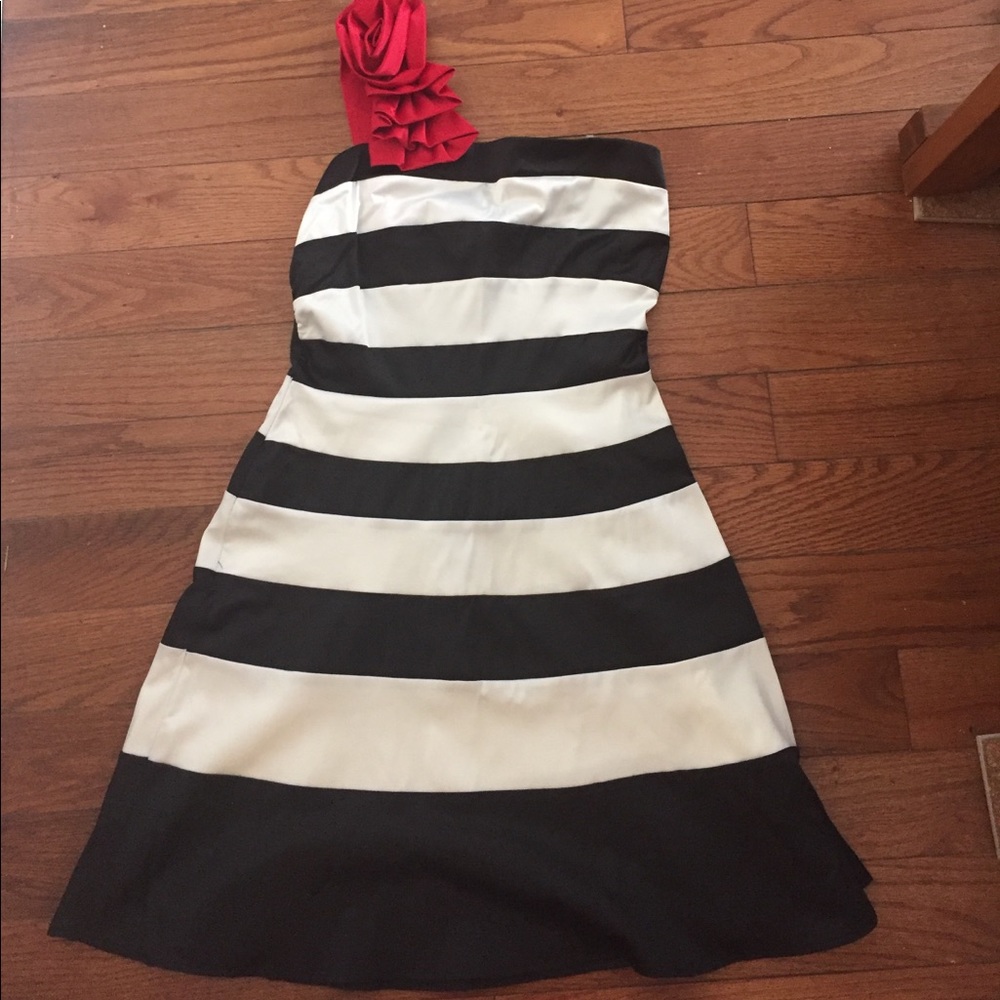 Striped One Shoulder Modcloth Dress NWOT