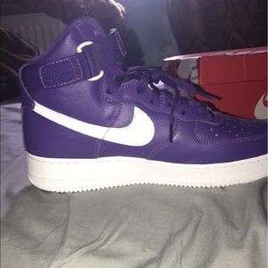 Purple Air Force 1s High Top With Strap