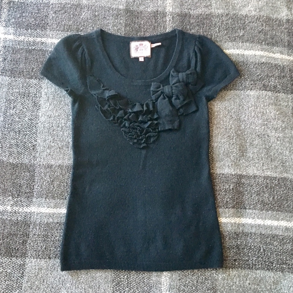 Wool and Cashmere Short Sleeve Sweater