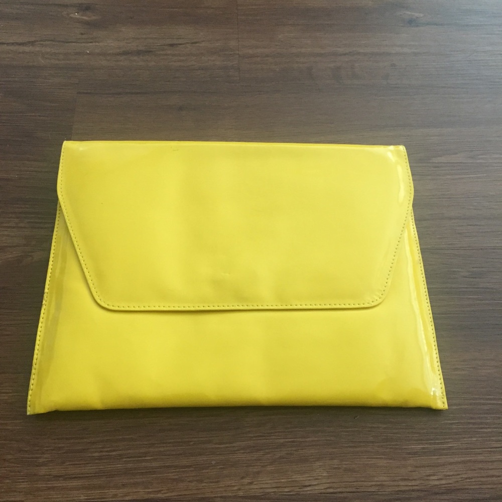 Neon yellow envelope summer clutch