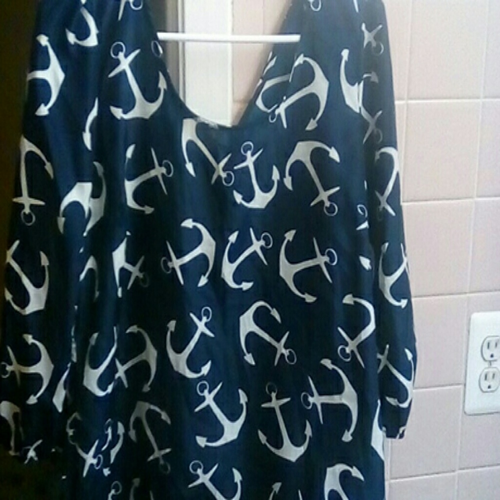 Flowy anchor dress! Silky, comfy, and cute!