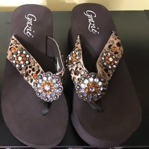 Gracie Animal Print Flip Flops