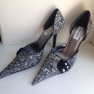 Steve Madden Black Pointed Toe Bling Heels