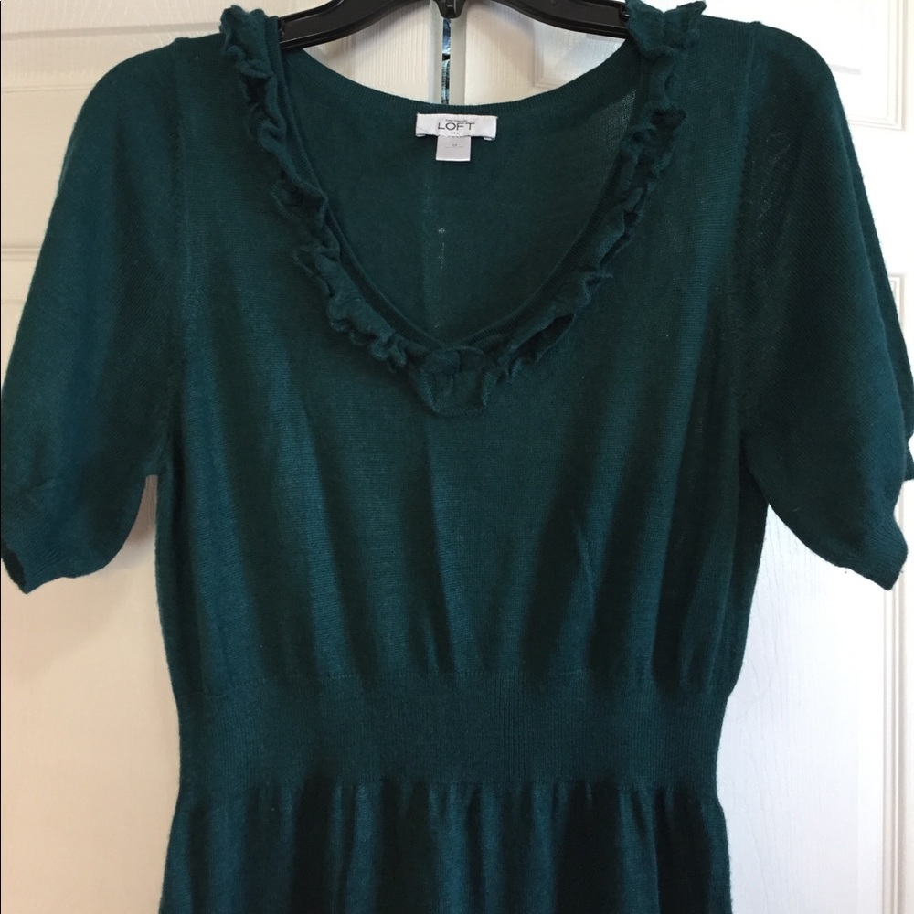 Deep Green LOFT light wool blend dress