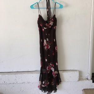 Elegant brown flower dress