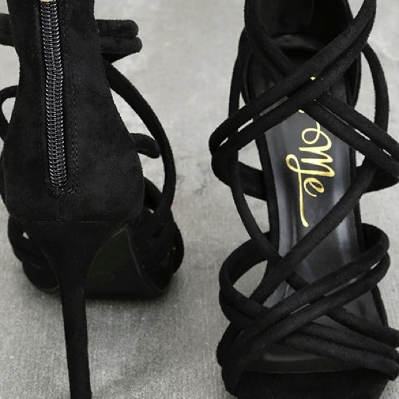 STRAPPY BLACK HEELS - Picture 2 of 5