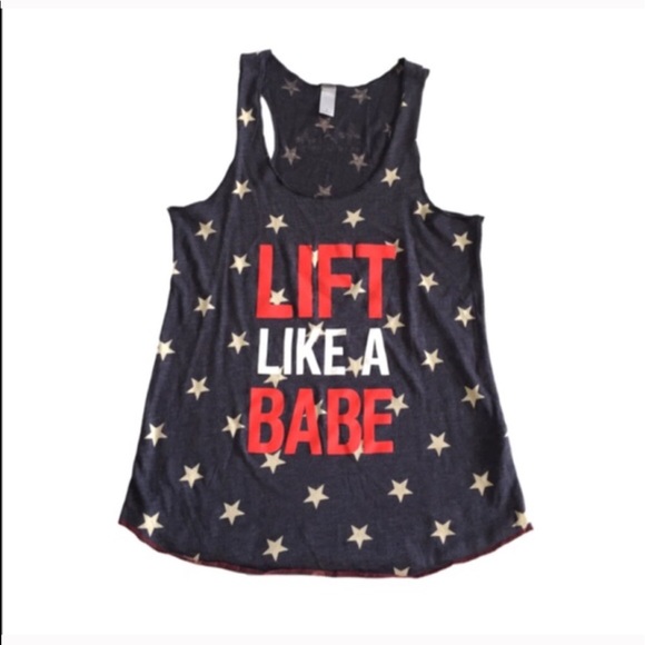 Barbell Babes 🆕 Barbell Babes Stars CrossFit Workout Tank XS from