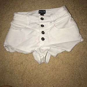 Light wash high waisted shorts