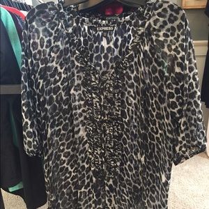 Leopard chiffon pull over