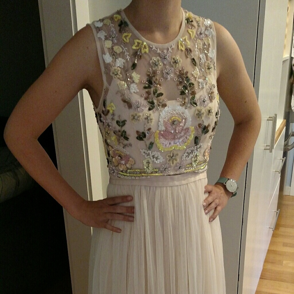 Needle & Thread Foliage Cluster Tulle Maxi Dress