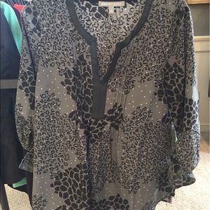 Grey and black blouse