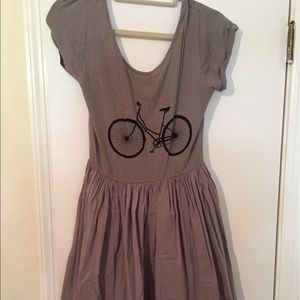 Grey bicycle print dress