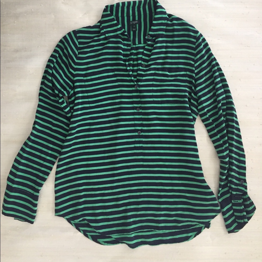 J. Crew Striped Silk Blouse