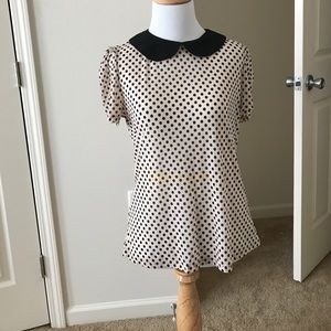 Forever 21 polka dot Peter Pan collar blouse