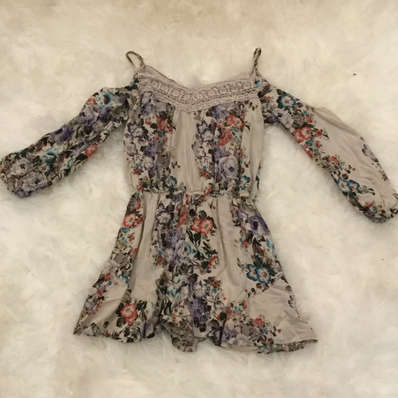 Sans Souci Pants - Floral off the shoulder romper