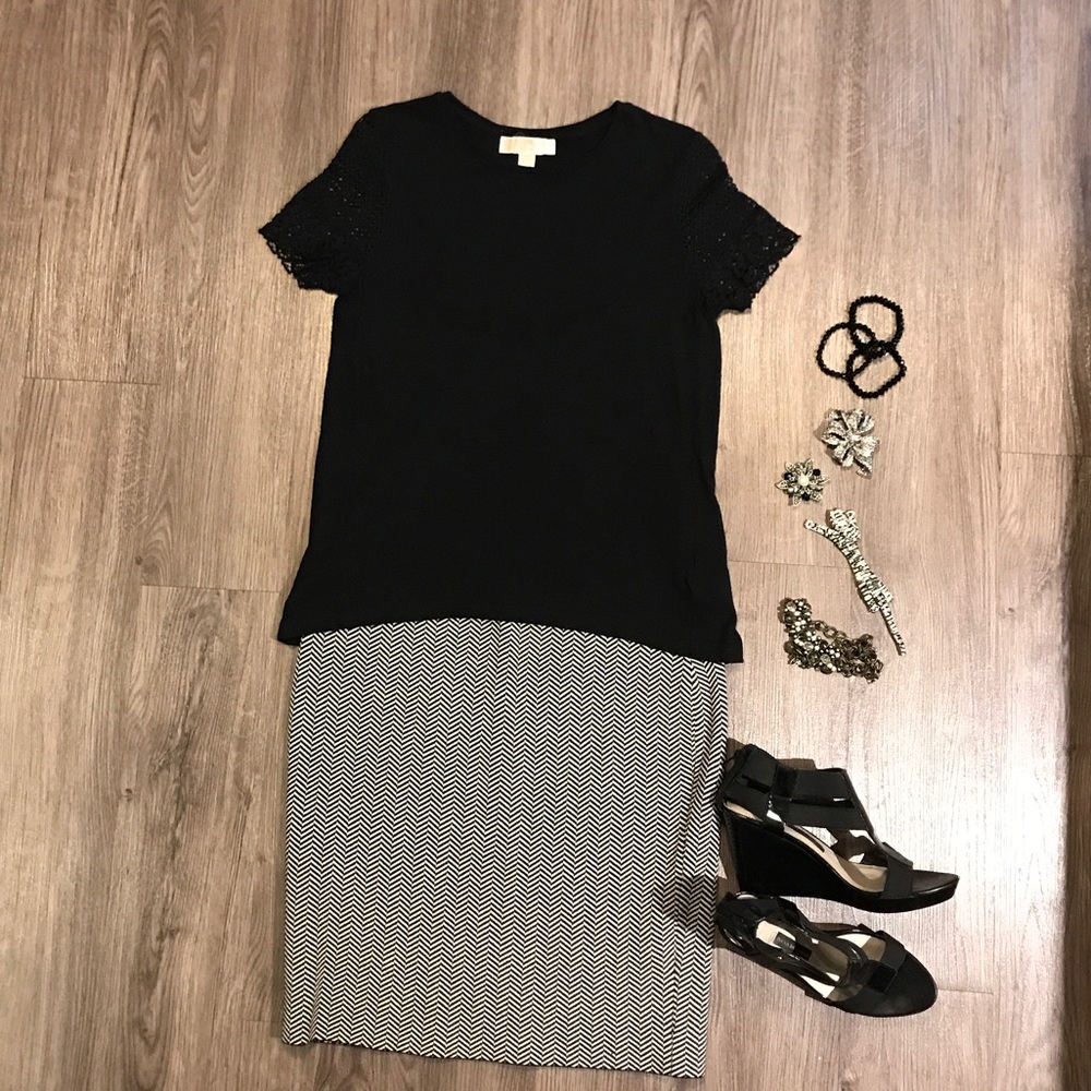Michael Kors lace sleeve tee shirt.