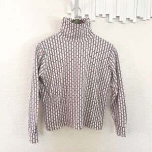 Vintage heart print turtleneck