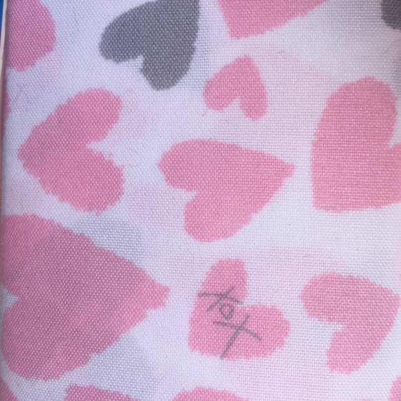 Betsey Johnson XOX Pink & Gray Hearts Twin Sheets - Picture 4 of 8