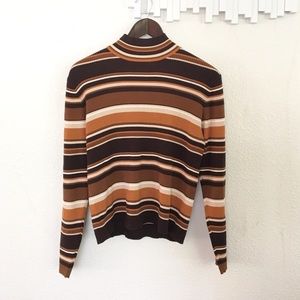 Vintage striped ribbed turtleneck