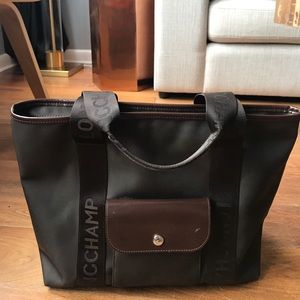 Longchamp vinyl double strap tote
