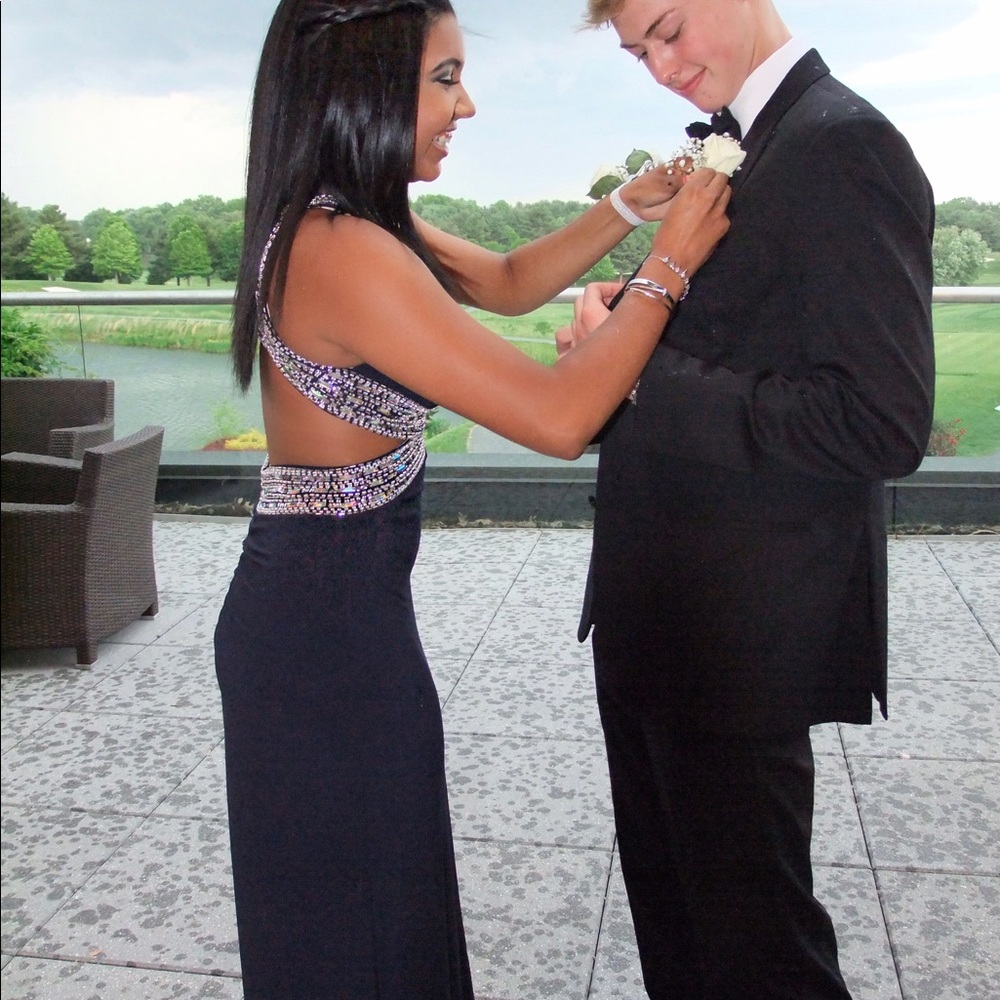 Navy Blue and silver dress