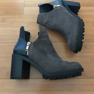 Zara two-tone track heel cut out booties size 37