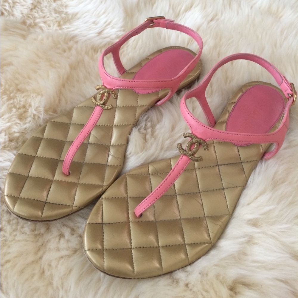 Chanel pink sandals