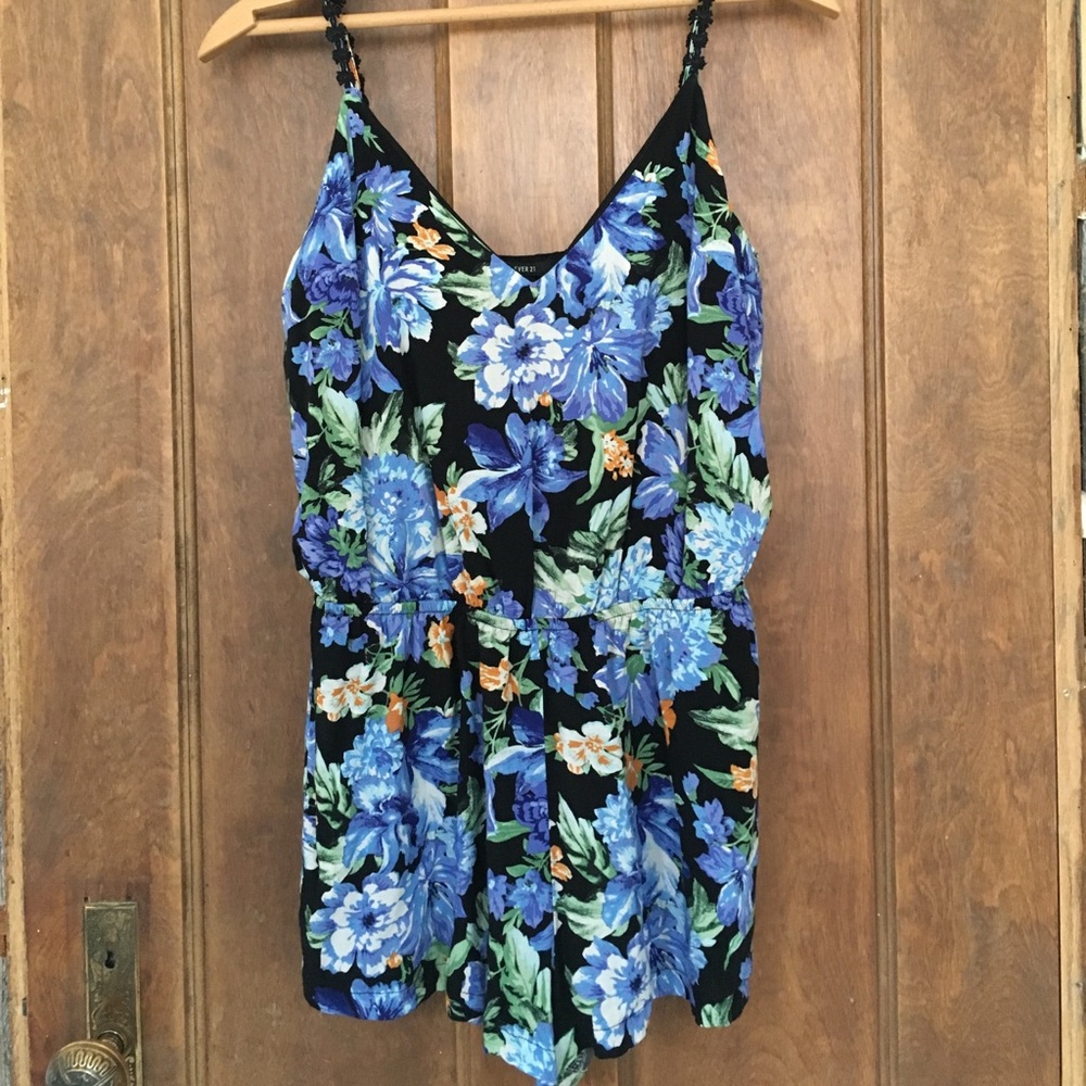 Blue Floral Romper
