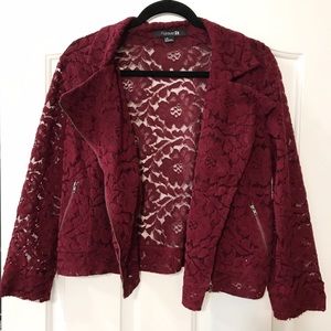 Wine Colored Lace Jacket