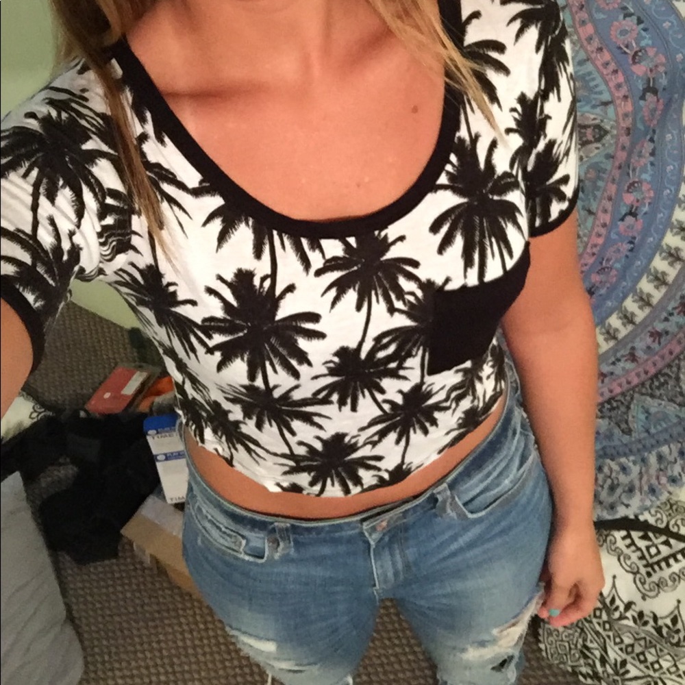 Palm tree crop top