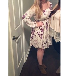 Floral Print Long-Sleeve Dress