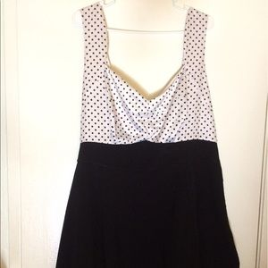 Torrid White polka dot swing dress
