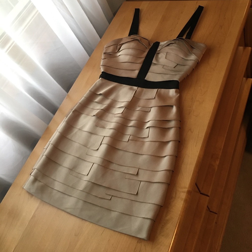 Champagne Bebe cocktail dress