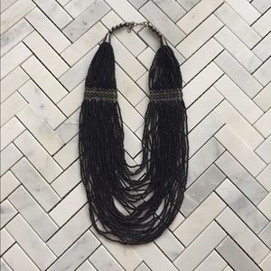 Black Tapered Bead Necklace