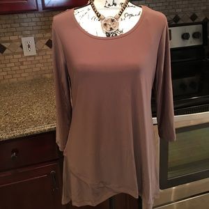 NWT Roz & Ali taupe/tan blouse