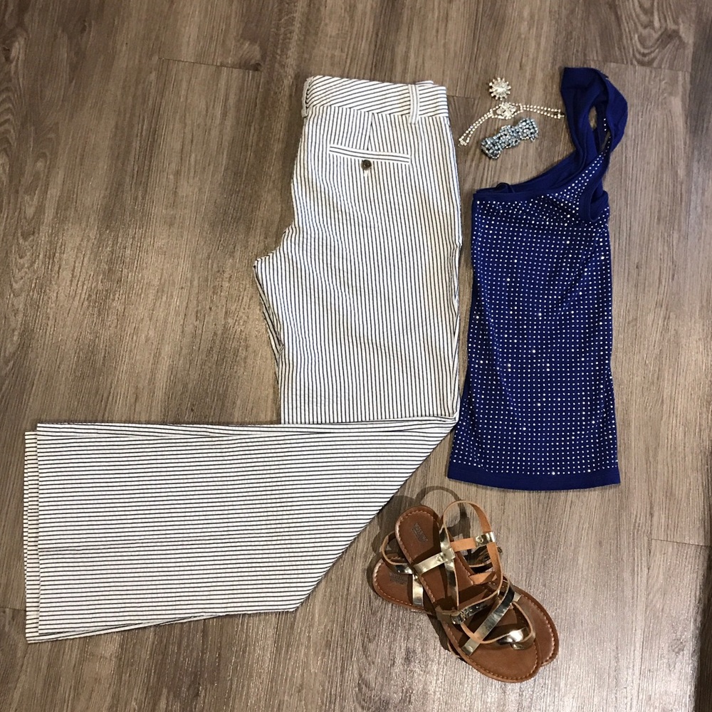 J. Crew, city fit, striped pants.