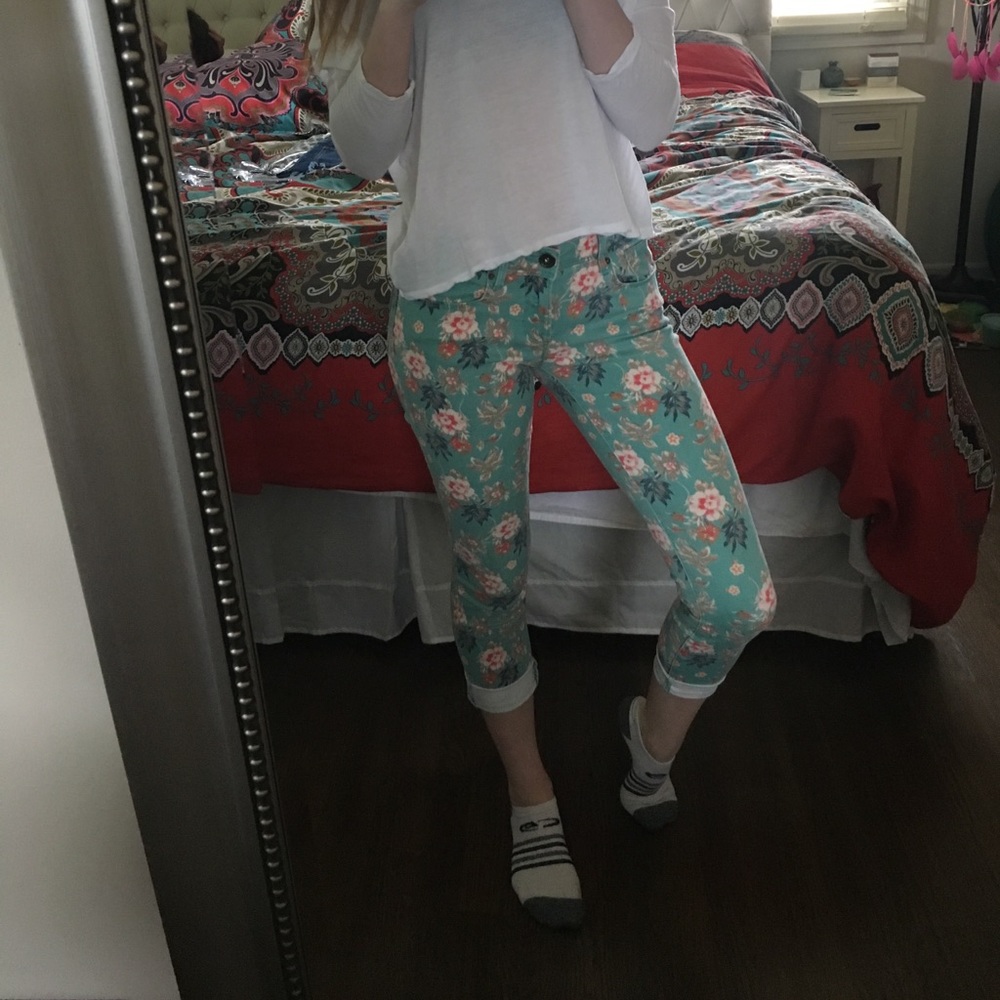 Vintage Floral Denim Jeans