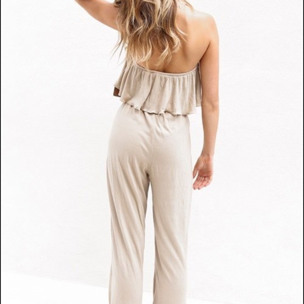 Saboskirt Strapless Frill jumpsuit