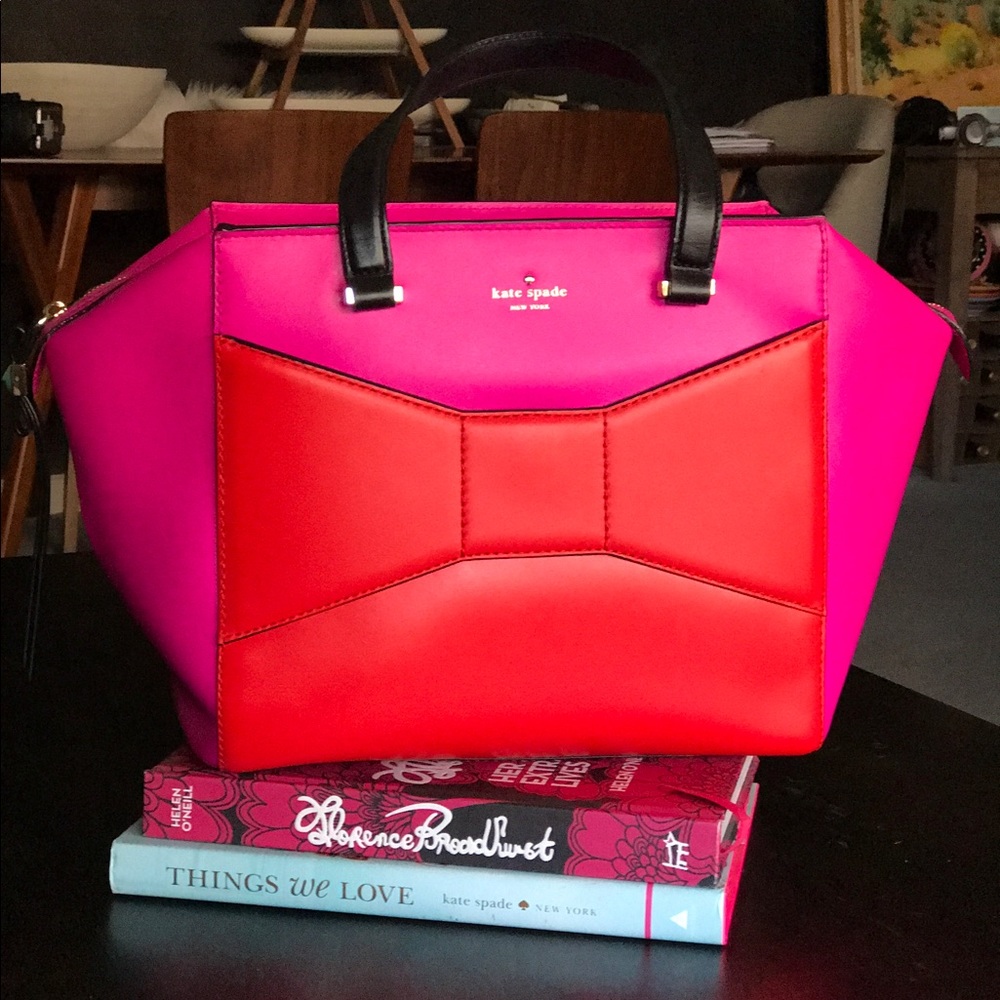 *SOLD* Kate Spade pink and red Beau/bow bag