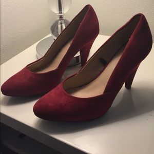 Red velvet heels